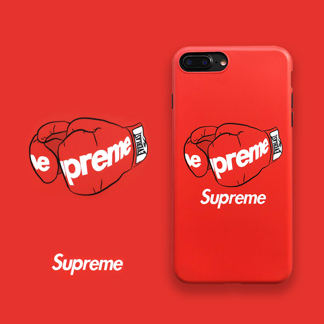 ペアお揃い シュプリーム iphone x/8/8/7/6s plusケース 赤黒 supreme