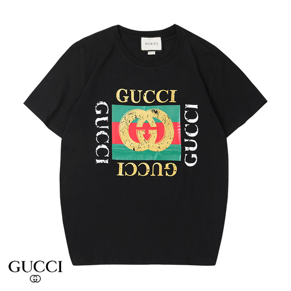 19ss グッチ Tシャツ ペア 半袖 韓国風 コピー 激安 クルーネック Ｔシャツ ブランド gucci