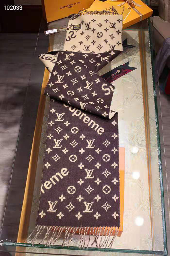 ルイヴィトン supremeコラボマフラー ブラント ストール