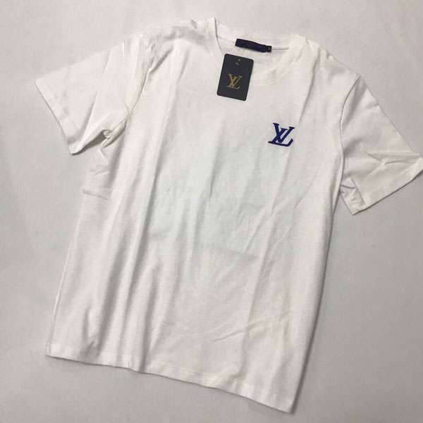 ヴィトン Tシャツ 半袖 メンズ レディース 刺繍ロゴ ティーシャツ カットソー ルイヴィトン Ｔシャツ ユニセックス ホワイト ペアルック カジュアル