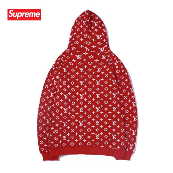 シュプリームx LV(ルイヴィトン) コラボ ボックスロゴパーカー 男女兼用 スウェットシャツ「Box Logo Hooded  Sweatshirt」モノグラムパーカー