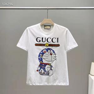 グッチ ドラえもんコラボ Tシャツ 半袖 2022新品 ブランド ペアルック tシャツ 可愛い Tシャツ カジュアル GUCCI 短袖 ティーシャツ  白 黒 おしゃれ 送料無料