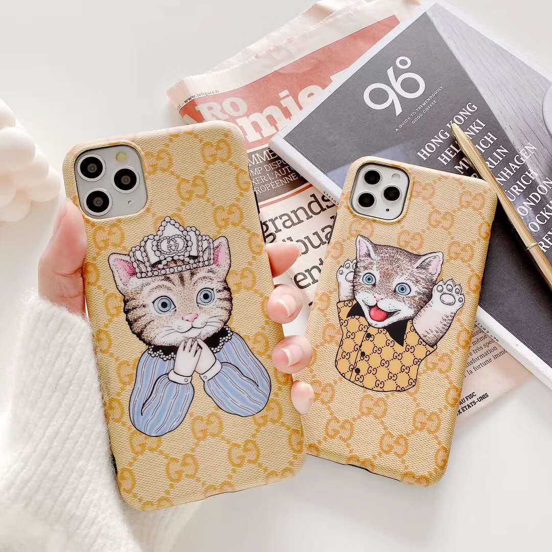 GUCCI グッチ iPhone ケース キャット cat 猫 - モバイルケース/カバー