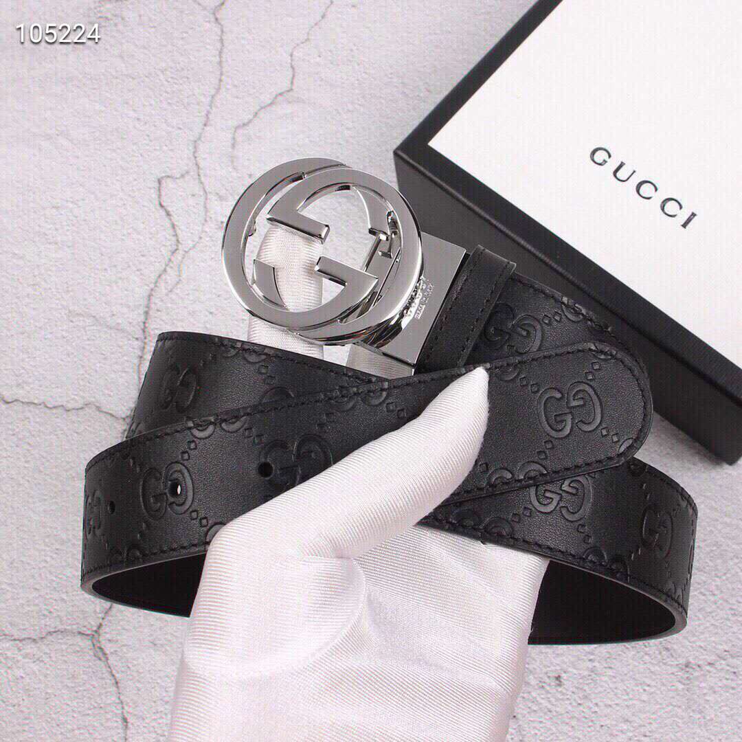 グッチ ベルト メンズ ブラント GUCCI ビジネスレザーベルト GG柄 紳士