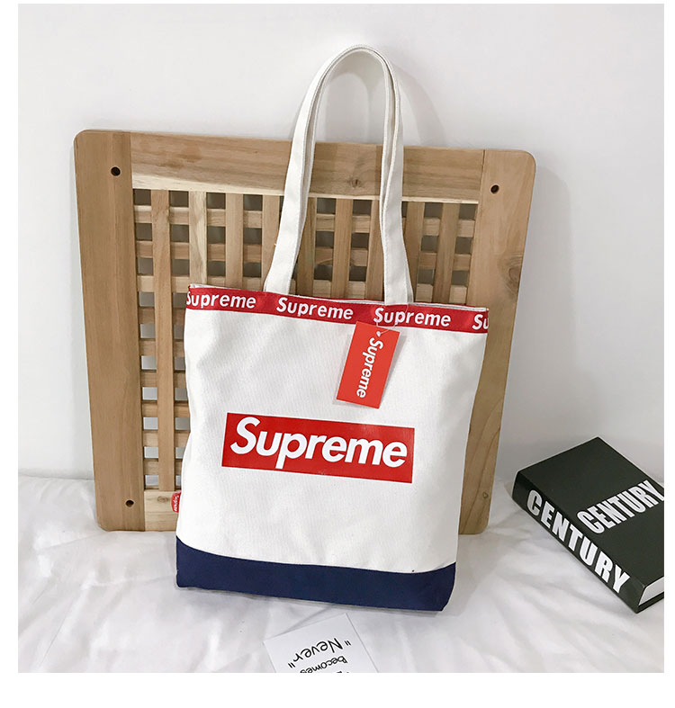 シュプリーム エコバッグ トートバッグ 帆布 ファスナー付き Supreme