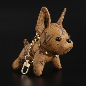 ルイヴィトン バッグチャーム キーホルダー ヴィトン 犬飾り 可愛い レザー製 ファッション小物 激安