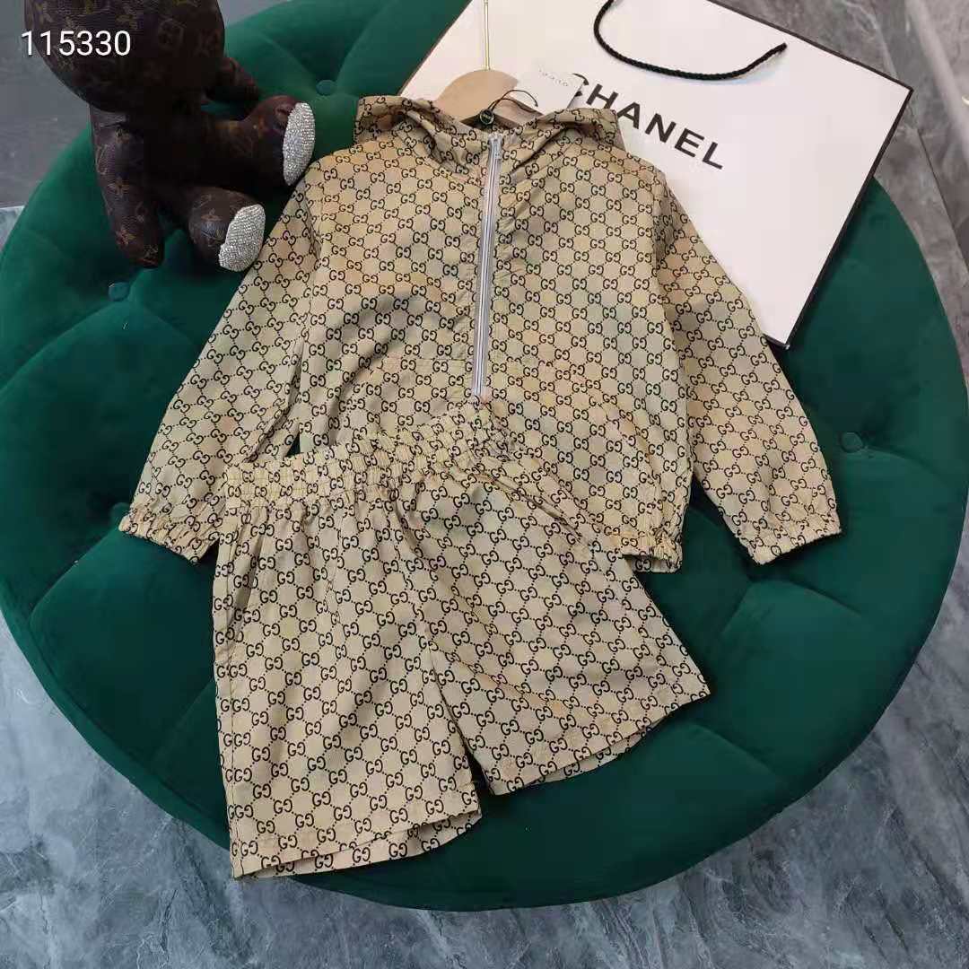 グッチ 子供服 セットアップ GGアイコン 薄型 日焼け対策 男の子 女の子 キッズ向け GUCCI キッズ服 アウター ハーフパンツ 可愛い