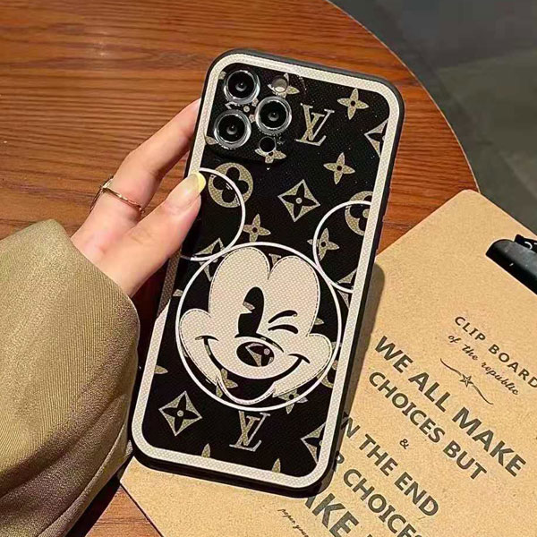 ルイヴィトン ミッキーコラボ iphone12pro maxケース 可愛い LV MICKEY