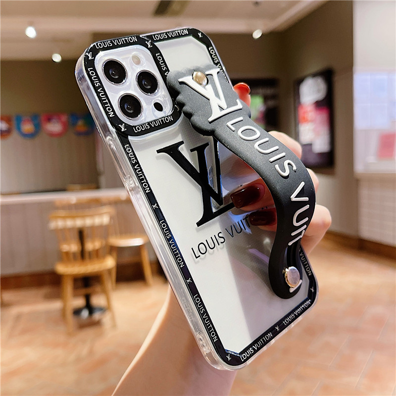 ルイヴィトン iPhone13/13pro max透明ケース ハンドベルト付き 