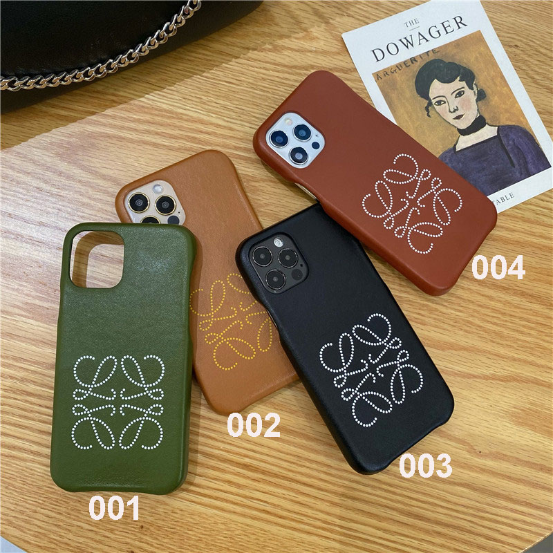 箱付き】LOEWE 象デザイン ネイビー iPhone13 ケース レザー製