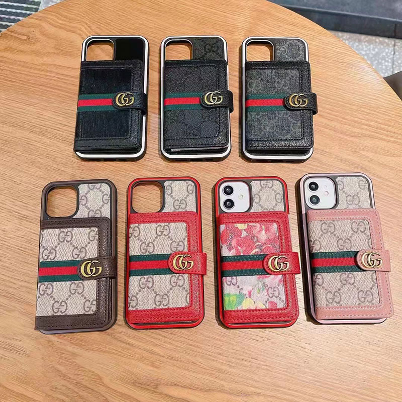 オシャレ グッチ iPhone13/13proケース カードポケット付き Gucci