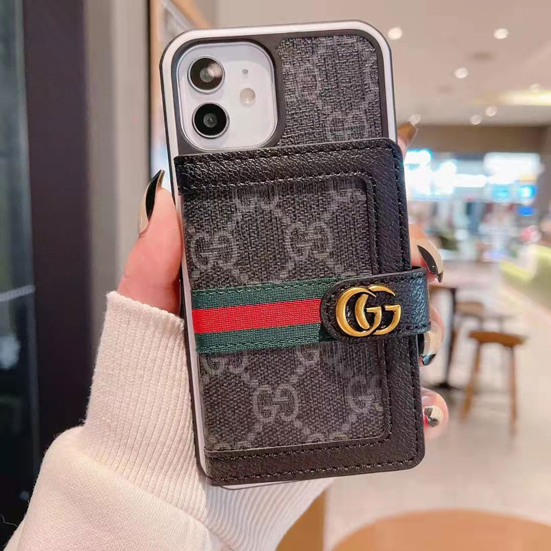 オシャレ グッチ iPhone13/13proケース カードポケット付き Gucci 