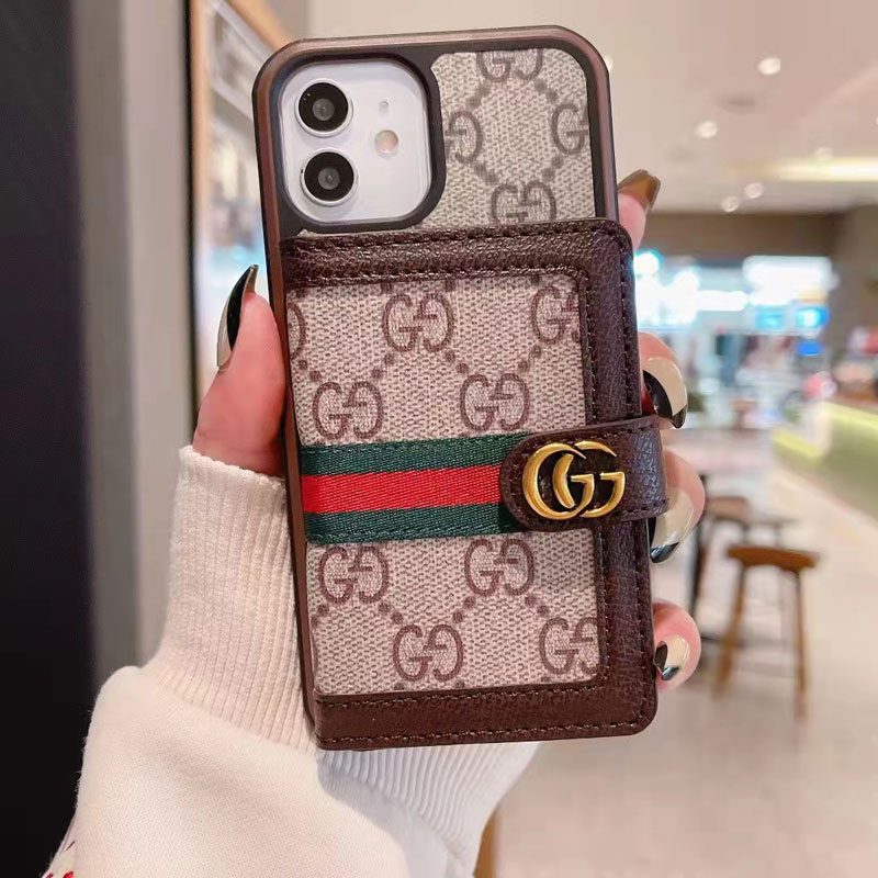 オシャレ グッチ iPhone13/13proケース カードポケット付き Gucci 