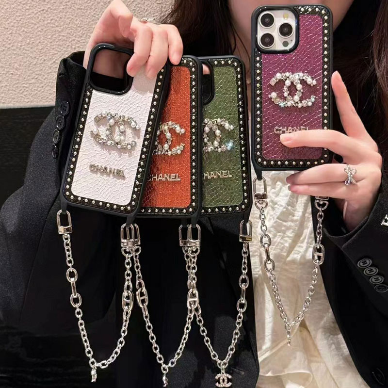 チェーン付き♡シャネル iPhone 16 Pro Max ケース シャネル アイフォン17 ケース chanel iphoneケース チェーン