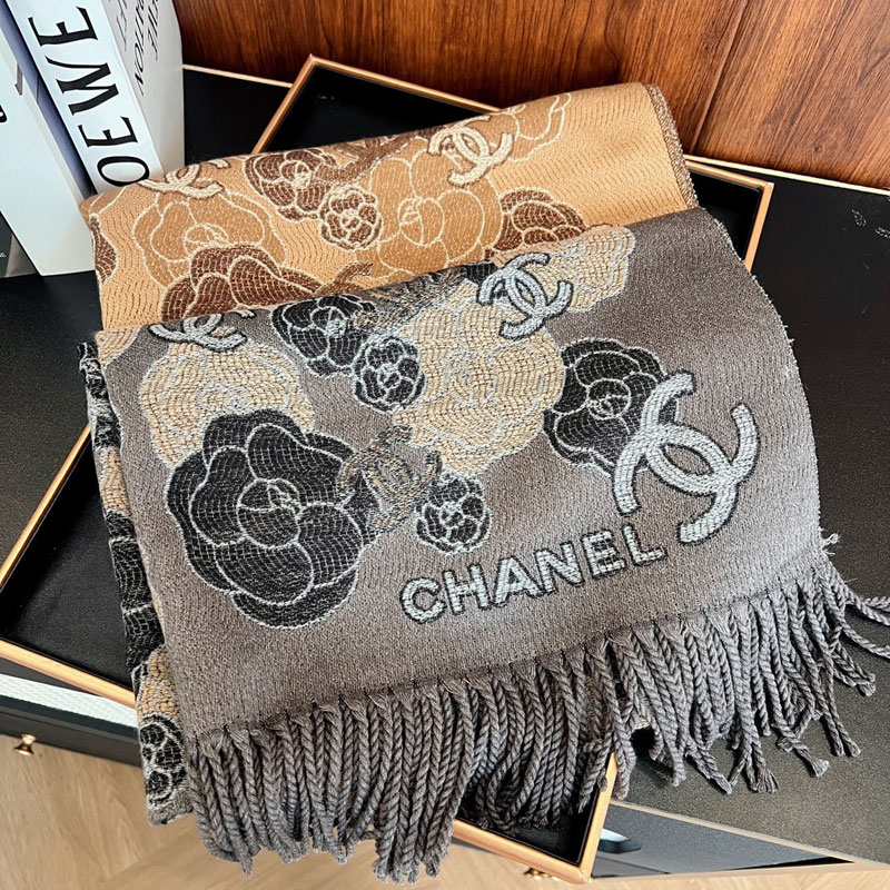 シャネル ストール マフラー カメリア CHANEL マフラー 大判ストール ブランド コピー レディース向け